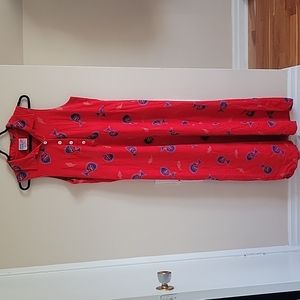 Vintage Fish Print Maxi Dress